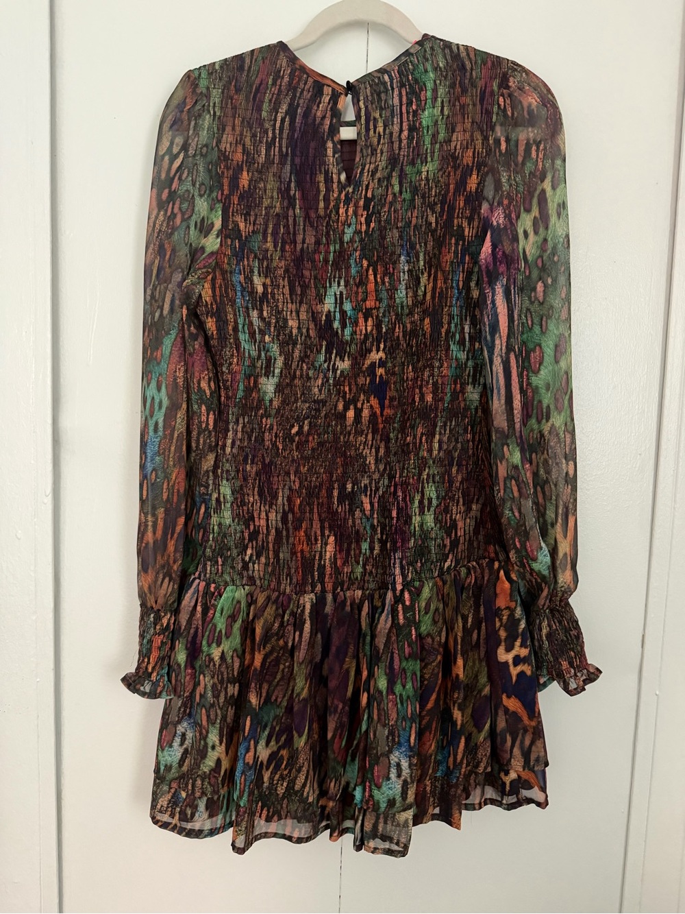 Vici Multicolor Boho Long Sleeve Women’s Designer Mixed Print Dress Size Medium